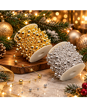 Rantai Mutiara Pearl Bead Garland Roll Xmas