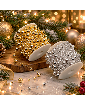 Rantai Mutiara Pearl Bead Garland Roll Xmas