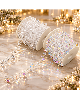 Rantai Kristal Gantung Diamond Drop Garland (1Roll Approx. 8M) Cnf