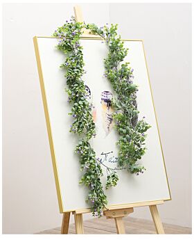 Eucalyptus Rattan Vine Leaf With Flowers Gld