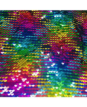 Flipped Sequin Fabric Kts - Rainbow Silver (Per Yard)