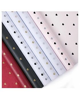 Small Heart Waterproof Cellophane /Flower Wrapping Paper / Kertas Buket Bunga 50x70cm Fst