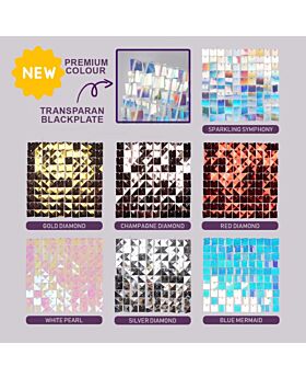 Sequin Tile Backdrop Wall Panel Per 5Pcs Bdp - Transparent