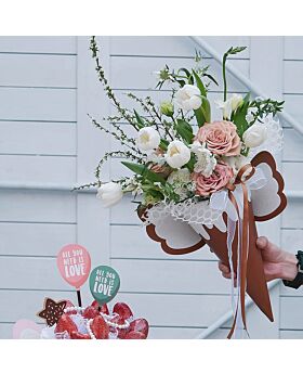 Ice Cream Cone Buket Kertas Bunga Wrapping Paper Bloom Box Fst