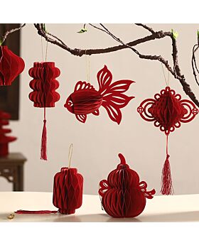 3pcs Hanging Red Origami CNY