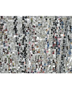 Less Dense Sequin Decoration Cloth Kts - Silver (Per Yard)