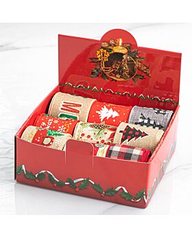 1 roll Pita Natal Linen Lebar 6cm Xmas