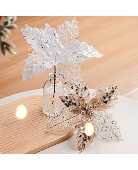 25cm Bunga Natal Brocade Sequin Xmas