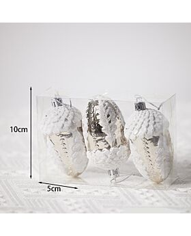 3pcs Silver Akorn Xmas