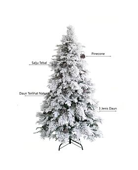 Snow Flocked Pine Cones Christmas Tree Xmas