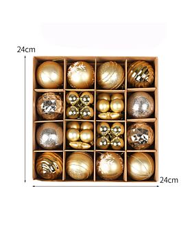 Ornament Bola Natal Set Xmas - Gold