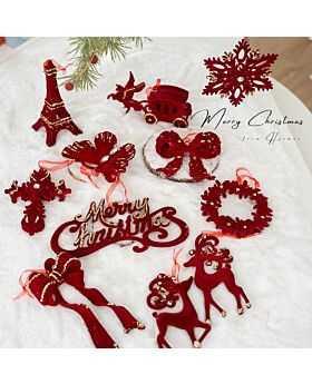 Red Glitter Pendant Ornament Xmas