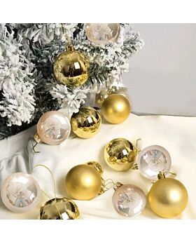 Ball Ornaments Xmas Gold Champagne
