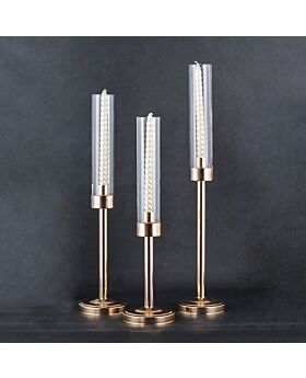 Single Gold Glass Candle Holder