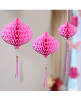 3pcs Lampion Imlek Kertas Cny