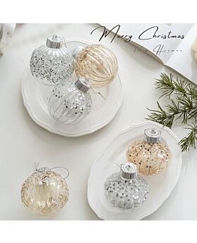 3pcs Sequin Ball Pendant Ornament Xmas