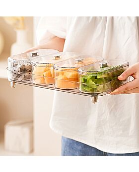 4 in 1 Snack Toples Container dengan Nampan Tbb