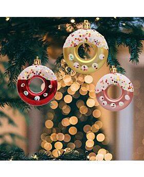 4pcs Ornament Gantungan Natal Donut Xmas