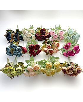 6 Head Round Peony Fwr