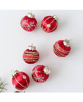 6pcs Luxury Red Ball Ornaments Xmas
