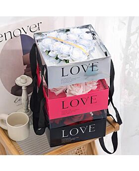 Box Bunga Gift Box Jinjing Mika Transparan Hati Fst