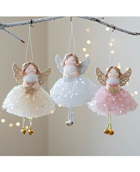 Fairy Angel Wings Sequin Tutu Ornament Natal Xmas