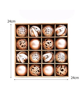 Ornament Bola Natal Set Xmas - Rose Gold
