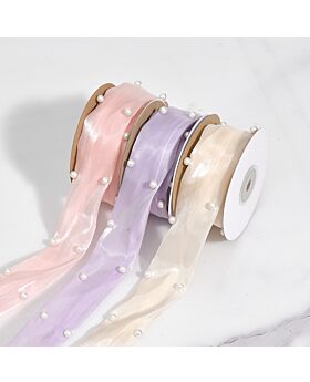 1 roll Pearl Ribbon Satin Organza Fst
