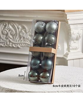 Premium Ball Ornaments Set Xmas Green - 10pcs 8cm