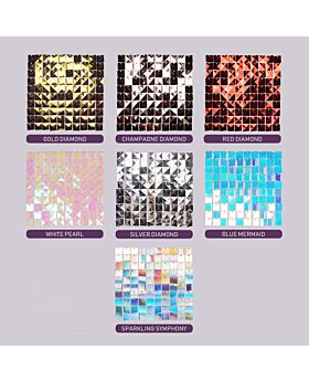Sequin Tile Backdrop Wall Panel Per 5Pcs Bdp - Transparent