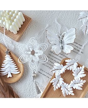 White Glitter Pendant Ornament Xmas