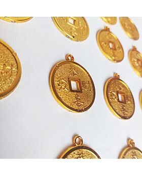 Gantungan Tassel koin tembaga imitasi CNY (20pcs/pak)